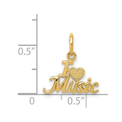 14K Gelbgold I Herz Musik Charm