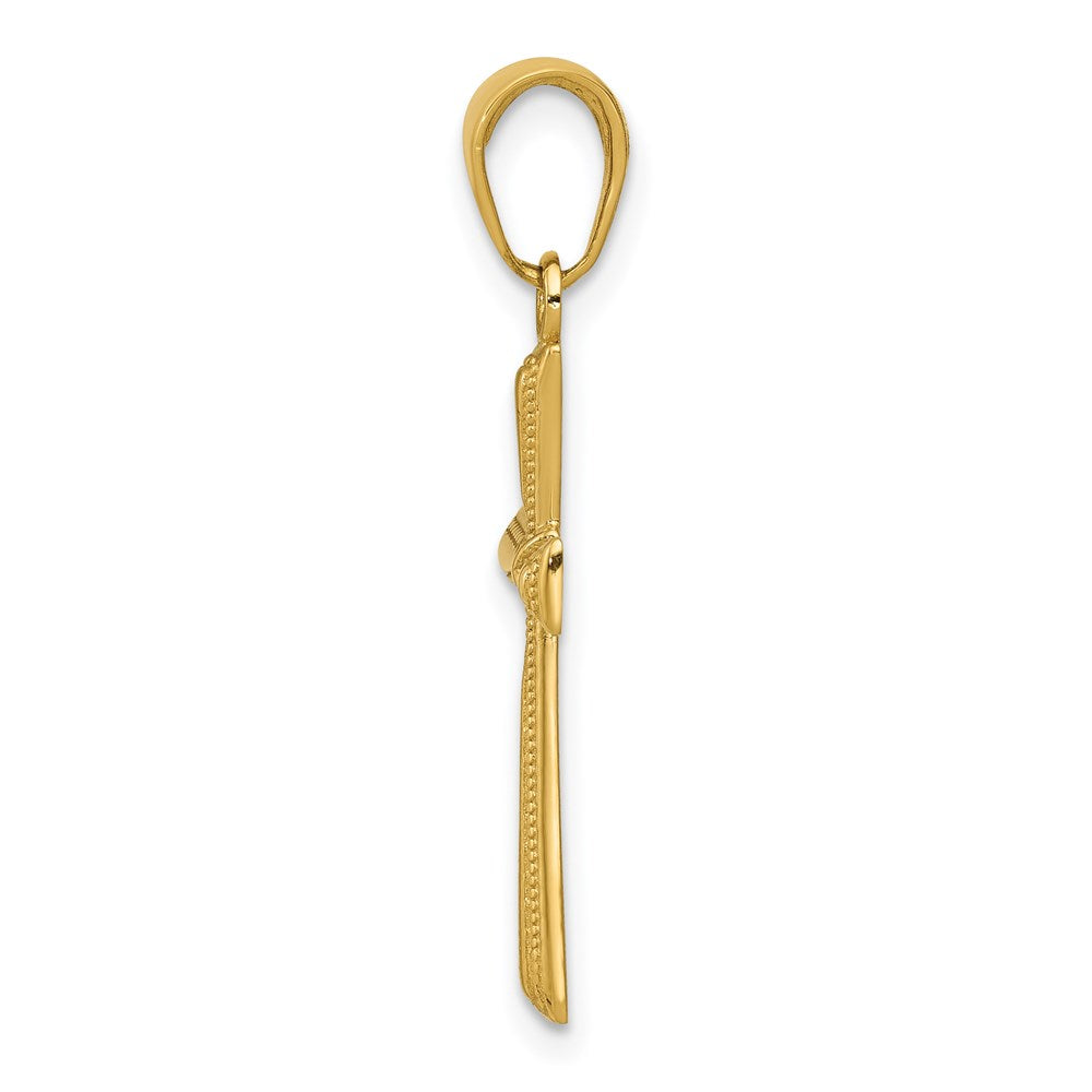 14K Gelbgold Diamantiert X Kreuz Anhänger