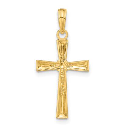 14K Gelbgold Diamantiert X Kreuz Anhänger