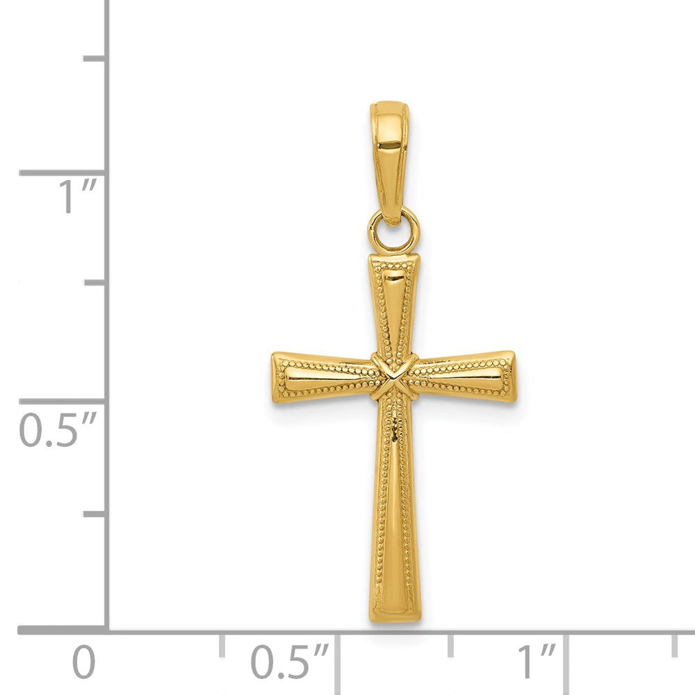 14K Gelbgold Diamantiert X Kreuz Anhänger