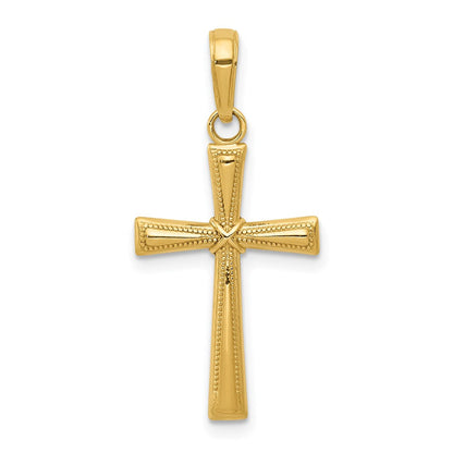 14K Gelbgold Diamantiert X Kreuz Anhänger