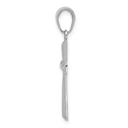 14K Weißgold Diamantiert X Kreuz Anhänger