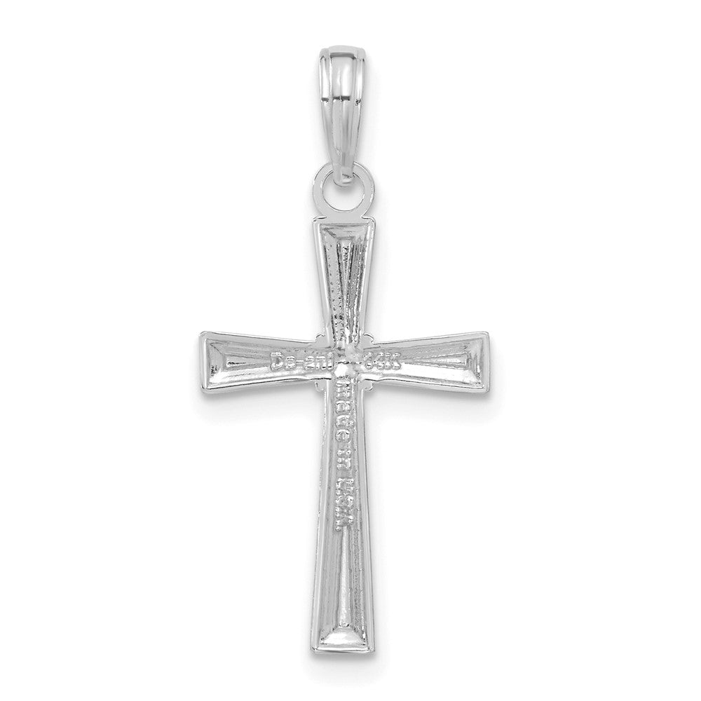 14K Weißgold Diamantiert X Kreuz Anhänger