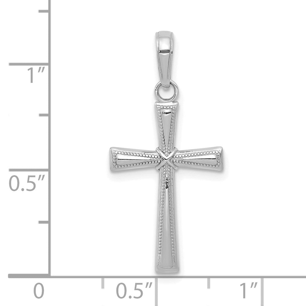 14K Weißgold Diamantiert X Kreuz Anhänger