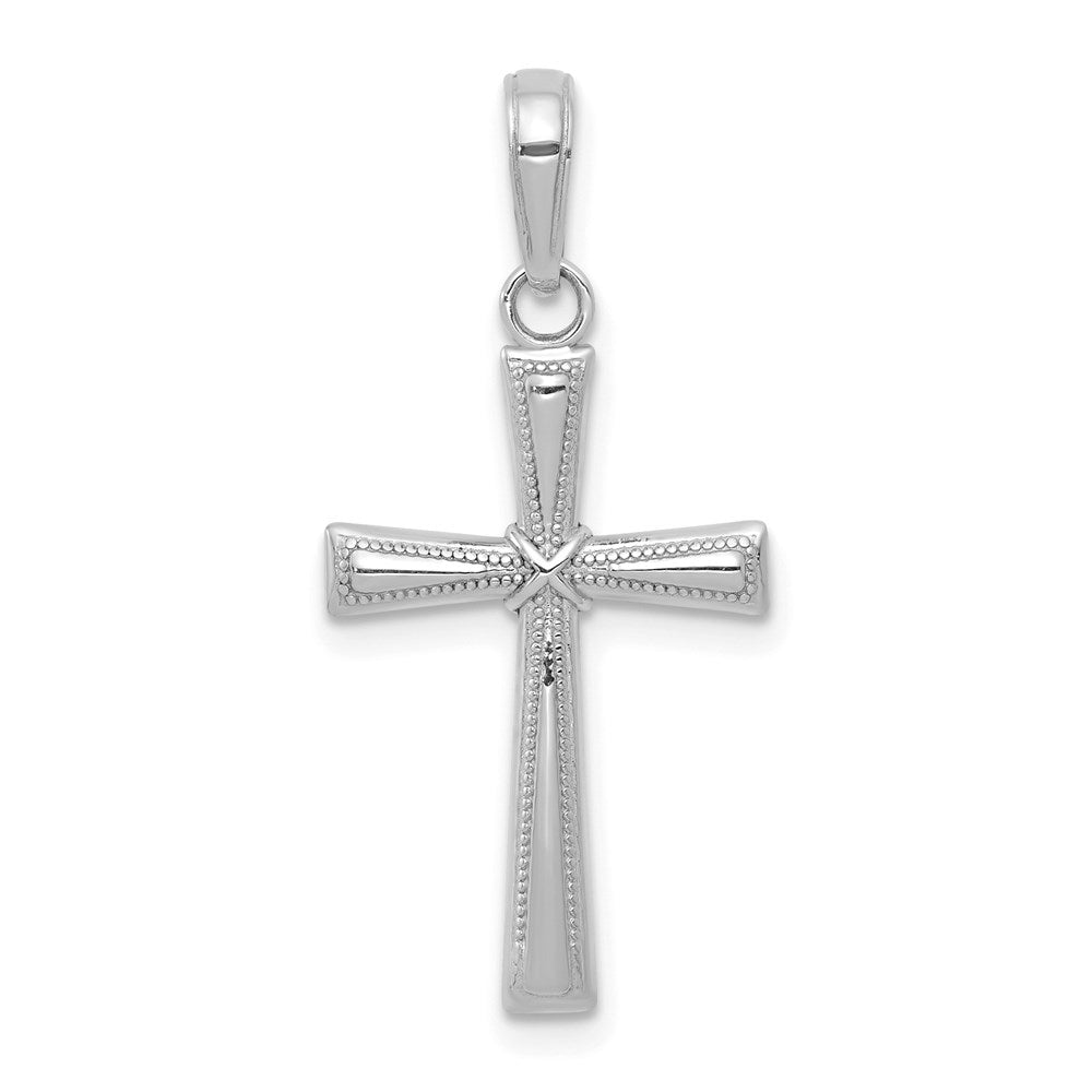 14K Weißgold Diamantiert X Kreuz Anhänger