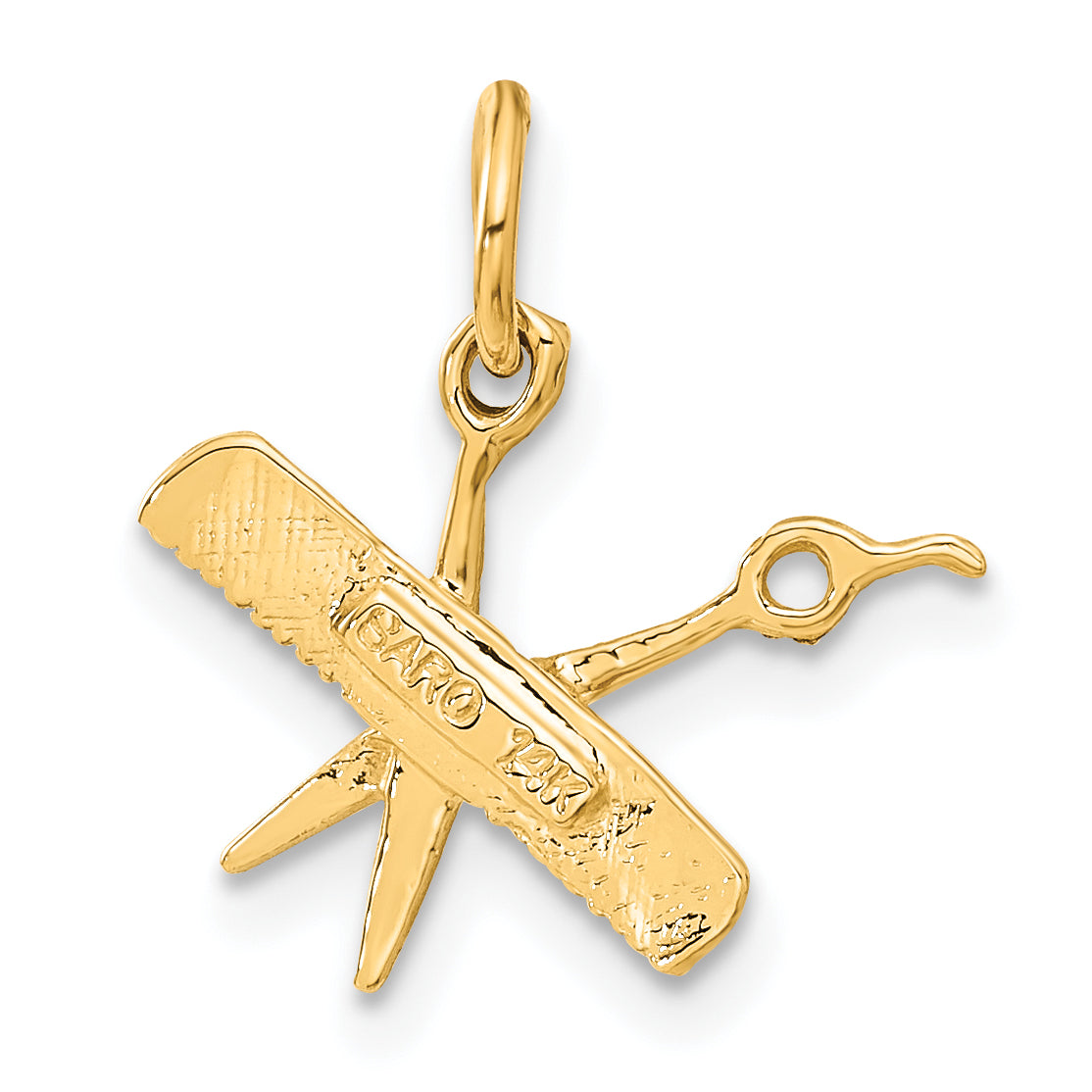 14K Gelbgold Comb und Scissors Charm