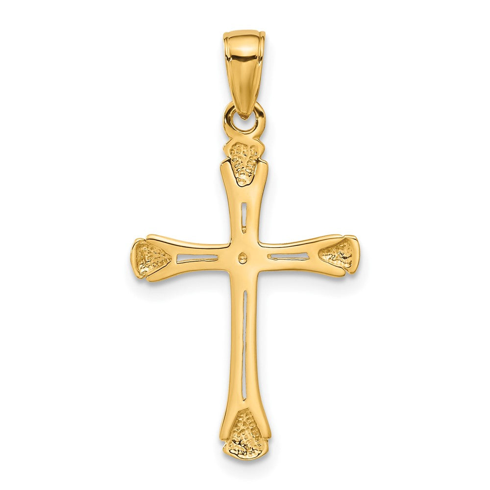 14K Gelbgold Kreuz mit Dreieck Tips Anhänger