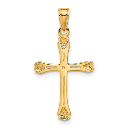 14K Gelbgold Kreuz mit Dreieck Tips Anhänger