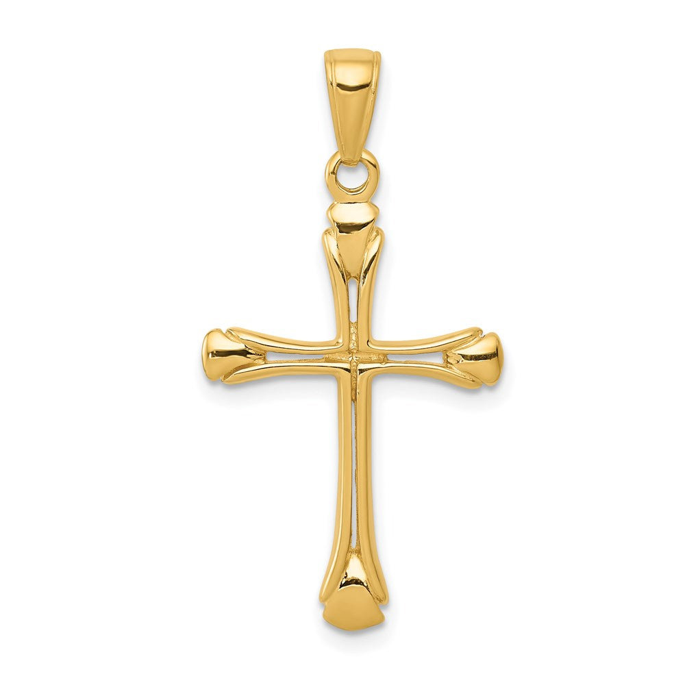 14K Gelbgold Kreuz mit Dreieck Tips Anhänger