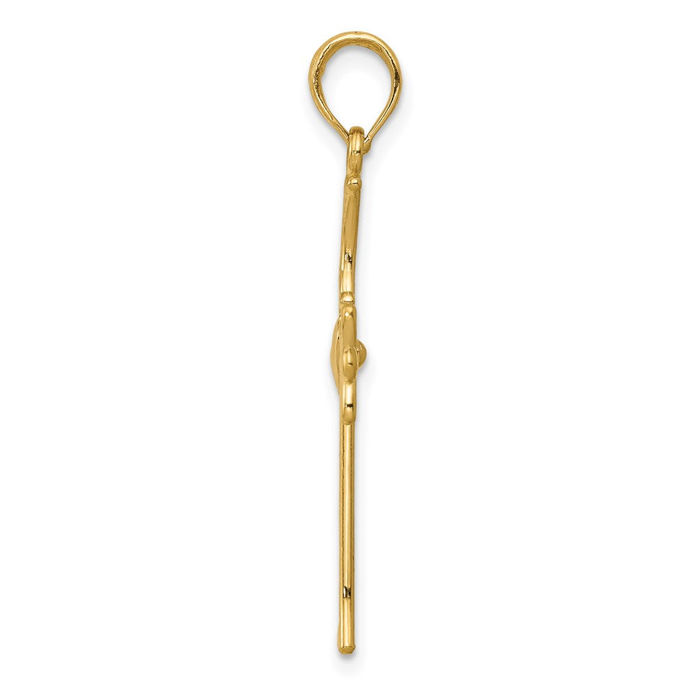 14K Gelbgold Claddagh Kreuz Anhänger