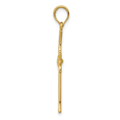 14K Gelbgold Claddagh Kreuz Anhänger