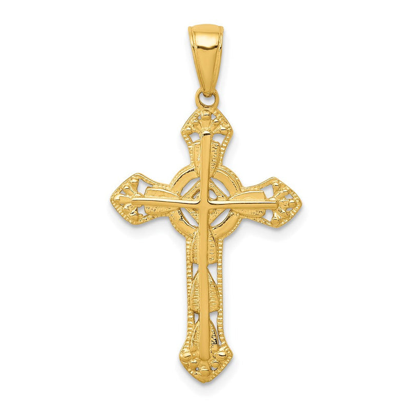 14K Gelbgold Kreuzanhänger, ausgefallenes Design