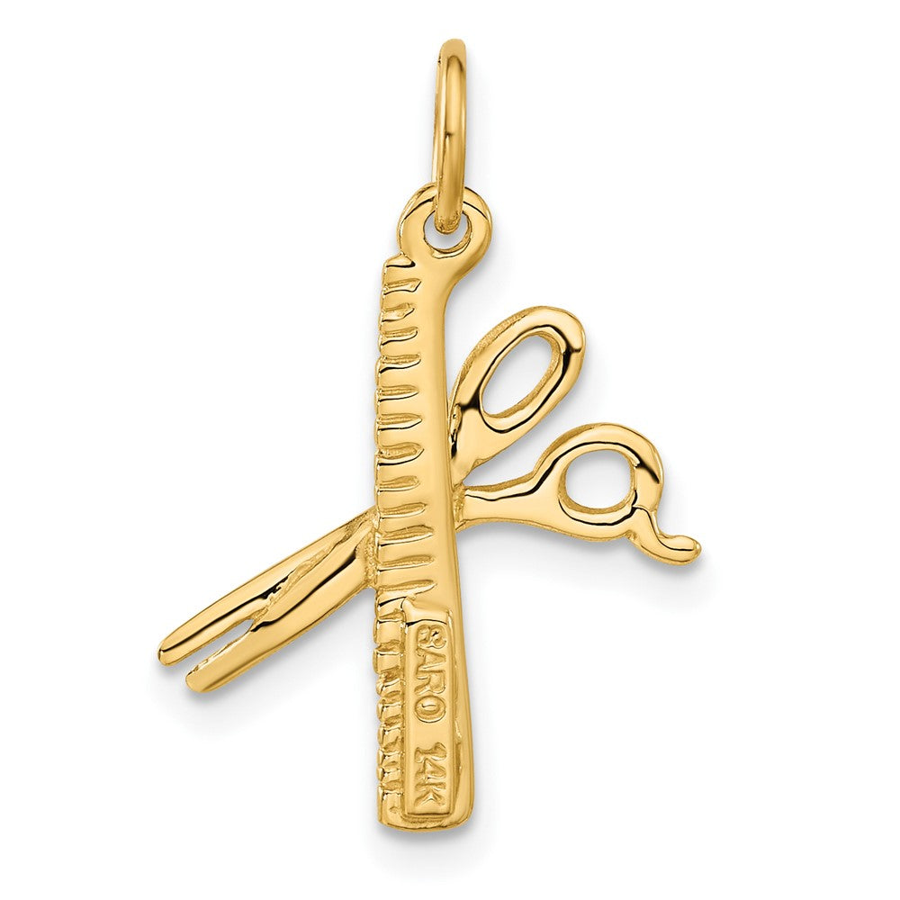 14K Gelbgold Comb und Scissors Charm