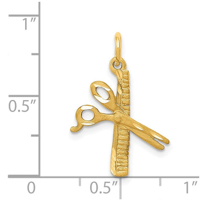 14K Gelbgold Comb und Scissors Charm