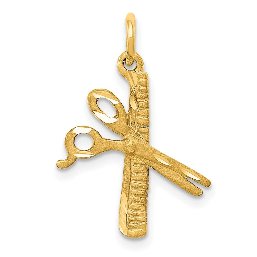 14K Gelbgold Comb und Scissors Charm