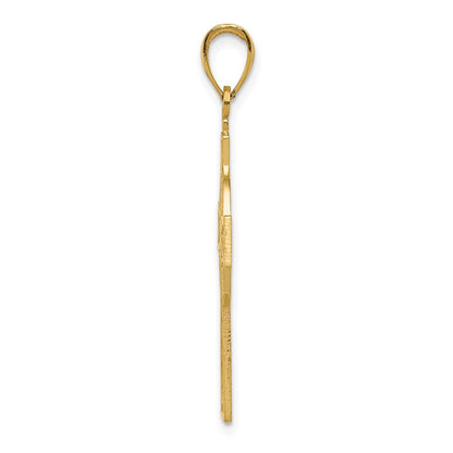 14K Gelbgold Keltisch Kreuz mit Memoire Kreis Anhänger