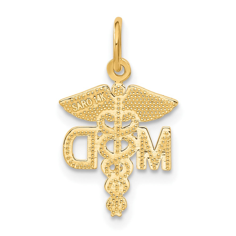 14K Gelbgold M.d. Caduceus Charm