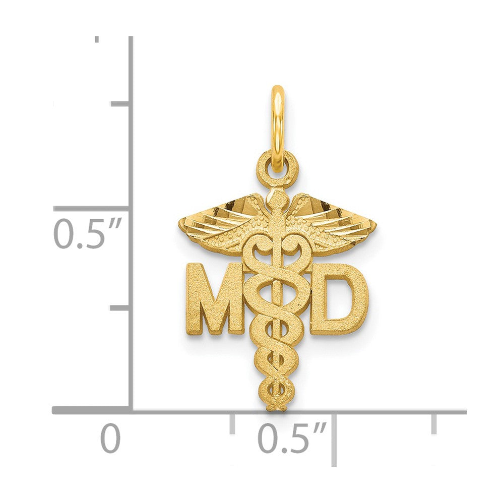 14K Gelbgold M.d. Caduceus Charm