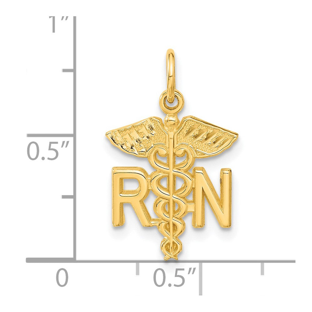 14K Gelbgold Rn Krankenschwester Charm