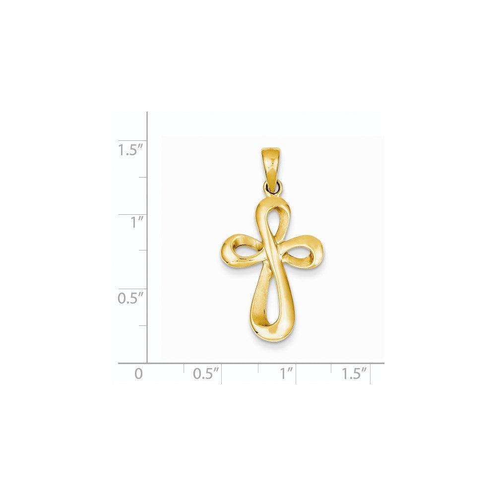 14K Gelbgold Poliert & Satiniert Achter-Kreuz-Anhänger