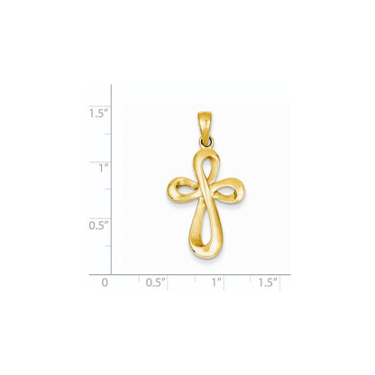 14K Gelbgold Poliert & Satiniert Achter-Kreuz-Anhänger