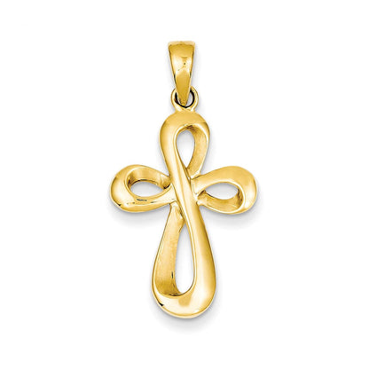 14K Gelbgold Poliert & Satiniert Achter-Kreuz-Anhänger