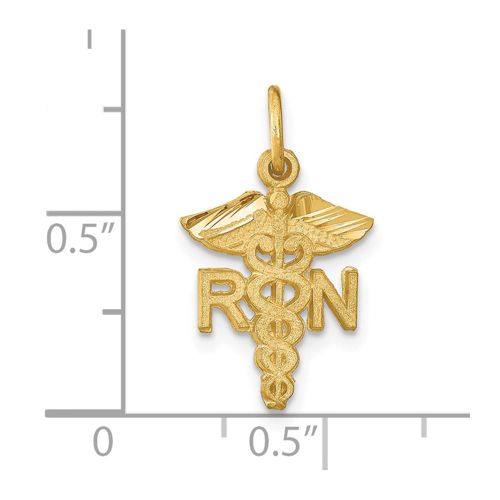 14K Gelbgold Rn Krankenschwester Charm
