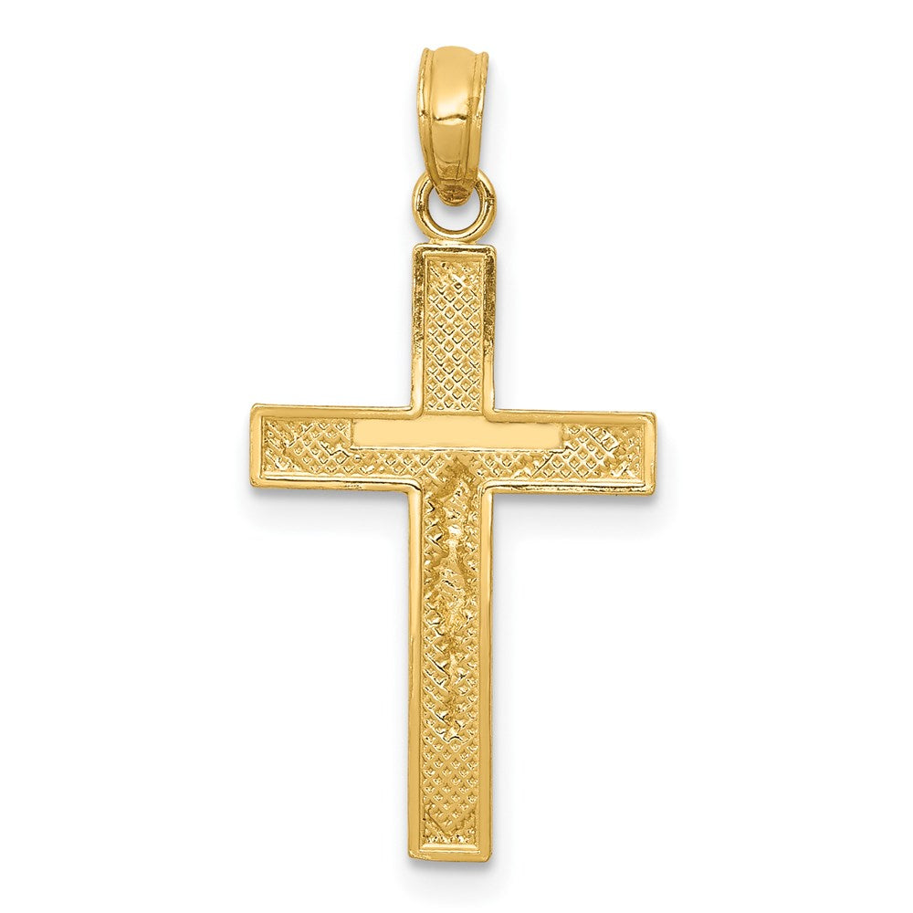 14K Gelbgold Abgeschrägt Tipped Kruzifix Anhänger