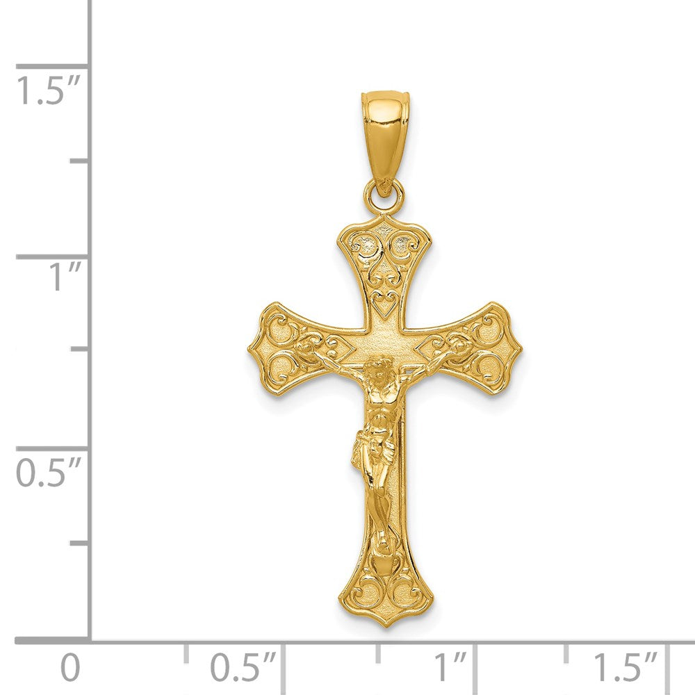 14K Gelbgold Kruzifix-Anhänger