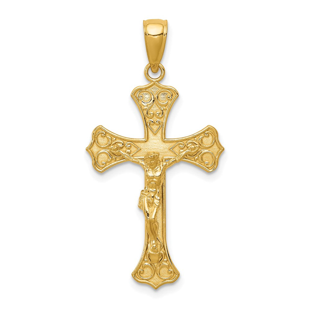 14K Gelbgold Kruzifix-Anhänger