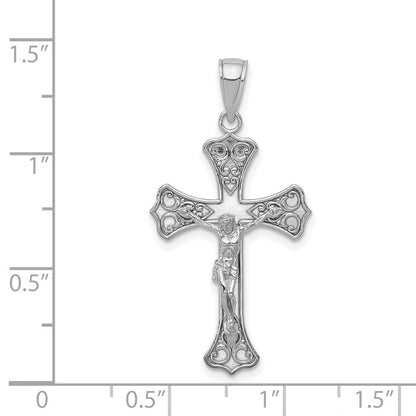 14K Weißgold Kruzifix-Anhänger