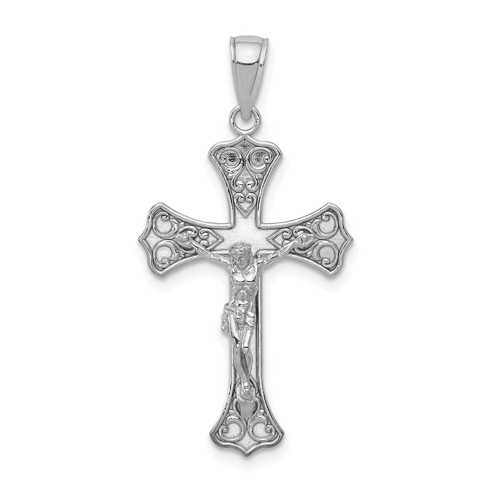 14K Weißgold Kruzifix-Anhänger