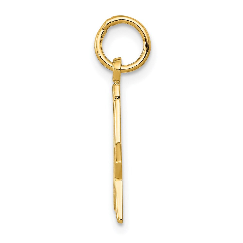 14K Gelbgold Poliert und Strukturiert Freimaurer Symbol Charm