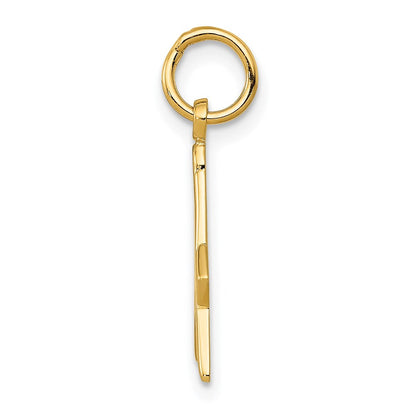 14K Gelbgold Poliert und Strukturiert Freimaurer Symbol Charm