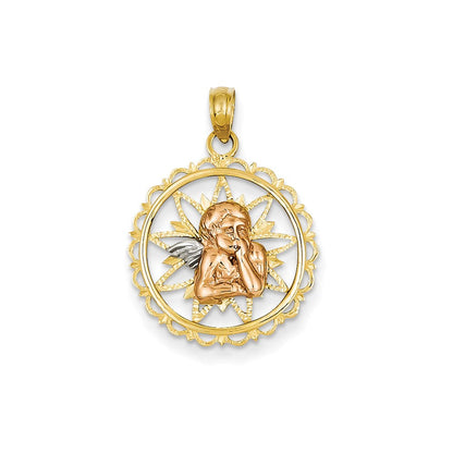 14K Bicolor-Gold mit Rhodium Anhänger "Engel auf Ellbogen gestützt