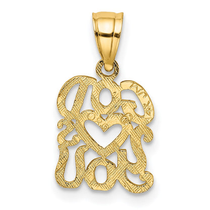 14K Gelbgold God Herzen You Charm