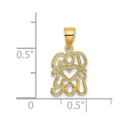 14K Gelbgold God Herzen You Charm
