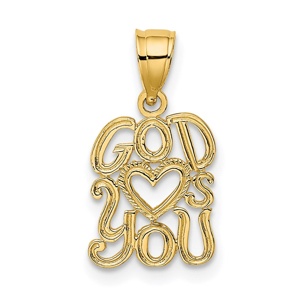 14K Gelbgold God Herzen You Charm