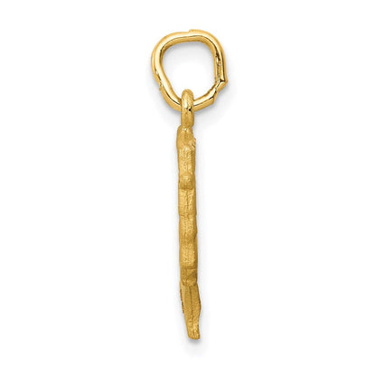 14K Gelbgold Satiniert Vorderseite / Poliert Rückseite Nefertiti Charm