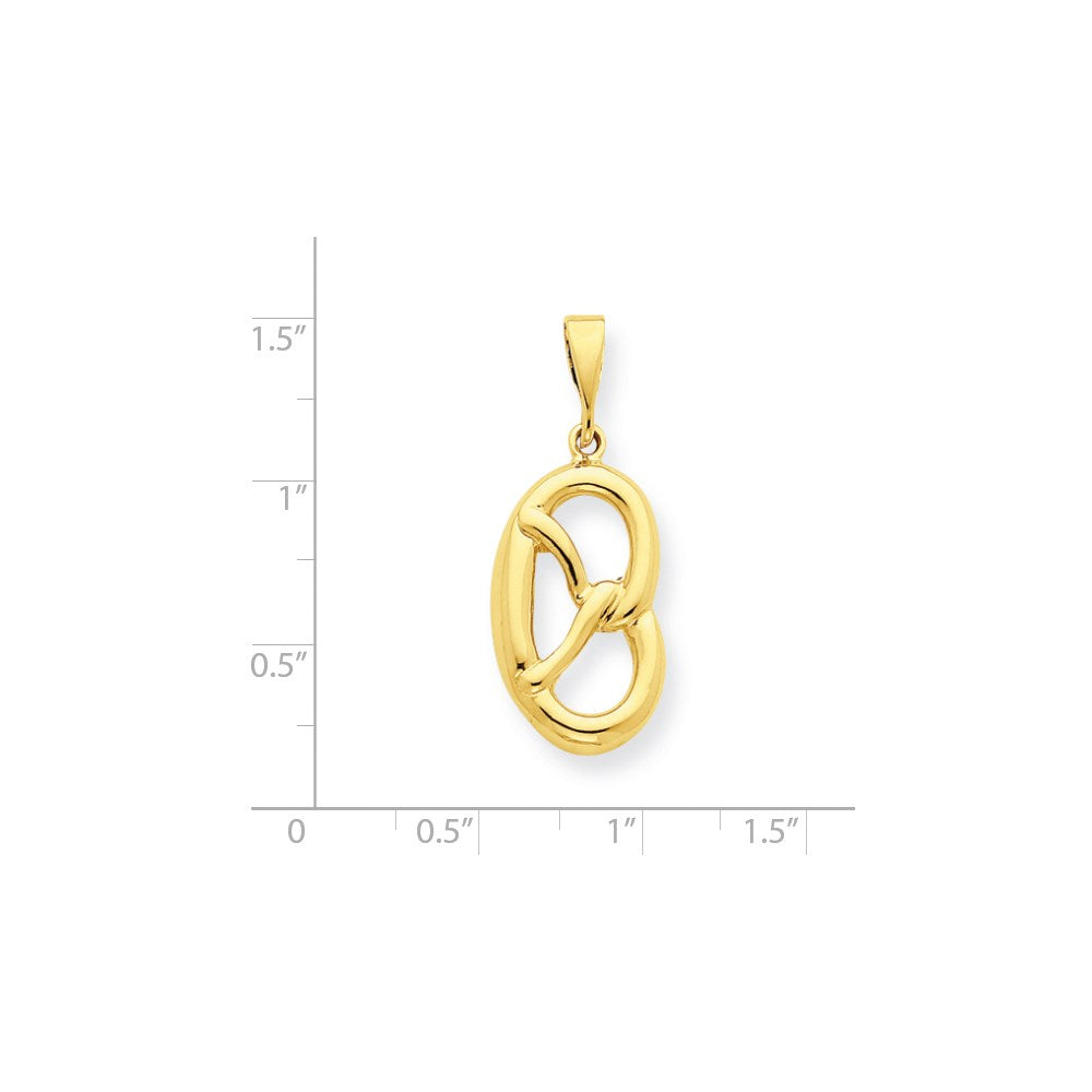 14K Gelbgold Brezel-Charm