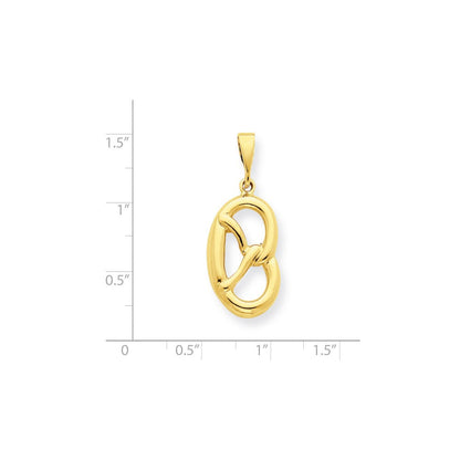 14K Gelbgold Brezel-Charm