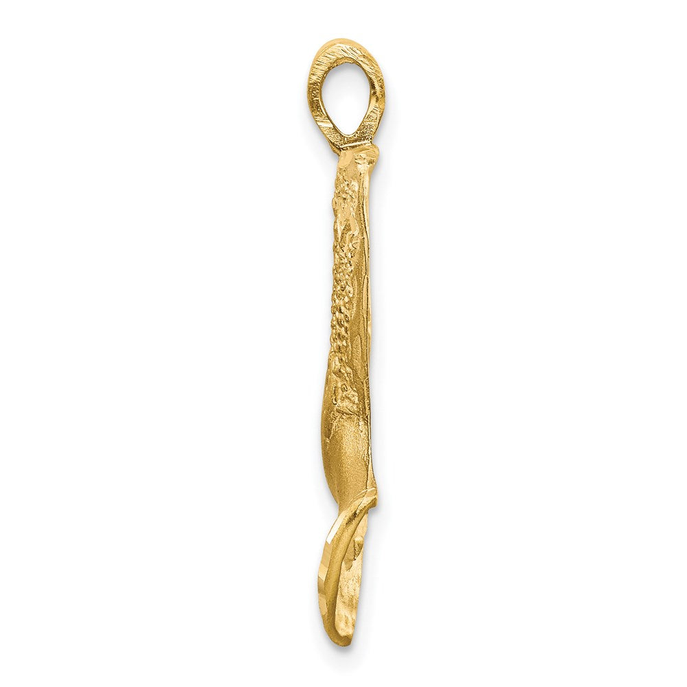 Nefertiti-Charm aus 14K Gelbgold, satiniert & diamantiert