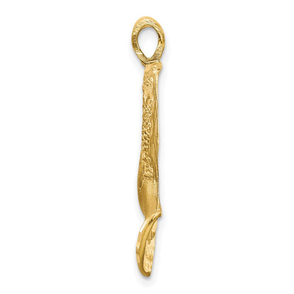 Nefertiti-Charm aus 14K Gelbgold, satiniert & diamantiert