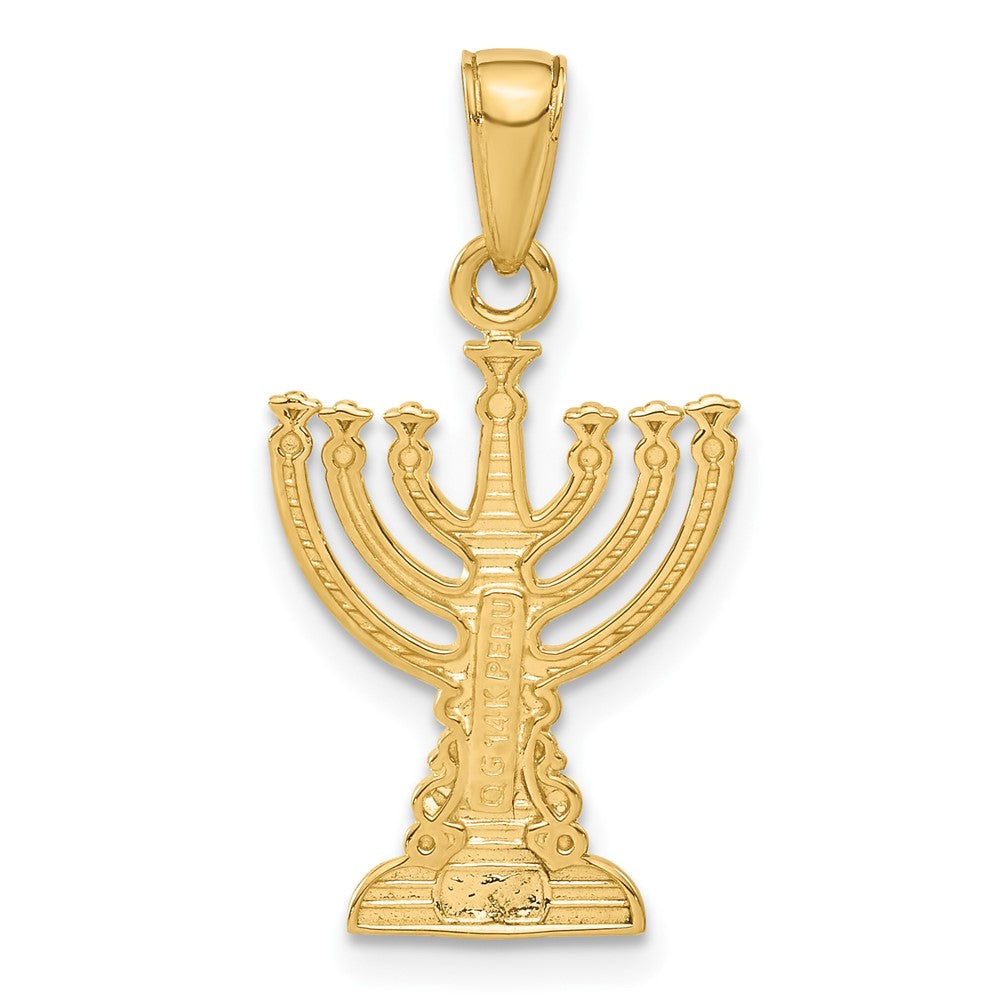 14K Gelbgold Menora-Anhänger