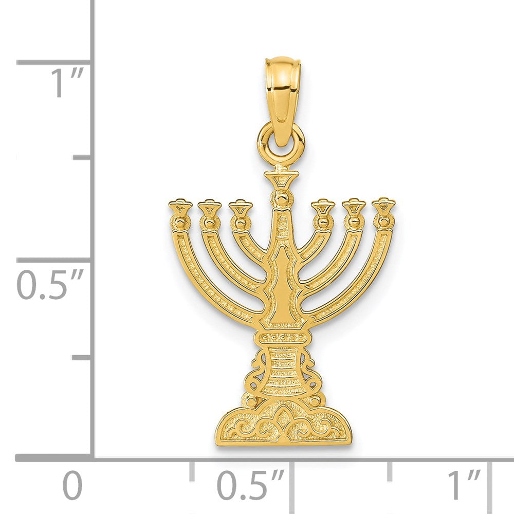 14K Gelbgold Menora-Anhänger