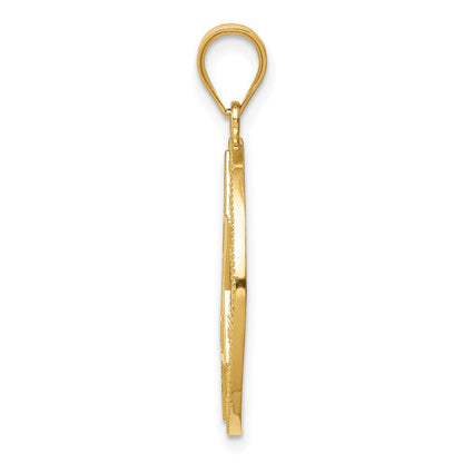 14K Gelbgold Davidstern-Kreis-Anhänger