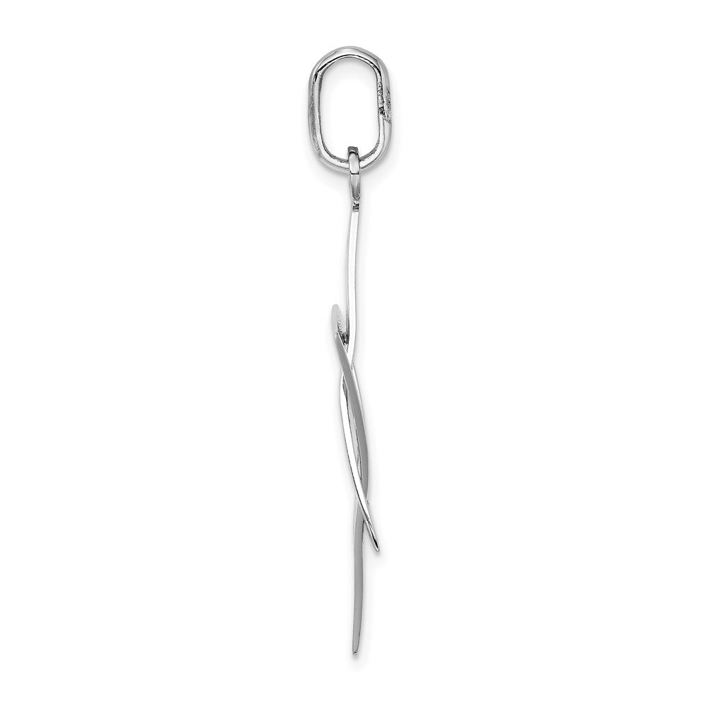 14K Weißgold Länglicher Davidstern-Charm