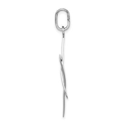 14K Weißgold Länglicher Davidstern-Charm