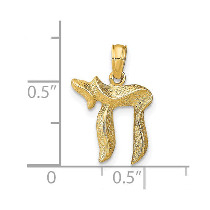 14K Gelbgold Chai Anhänger