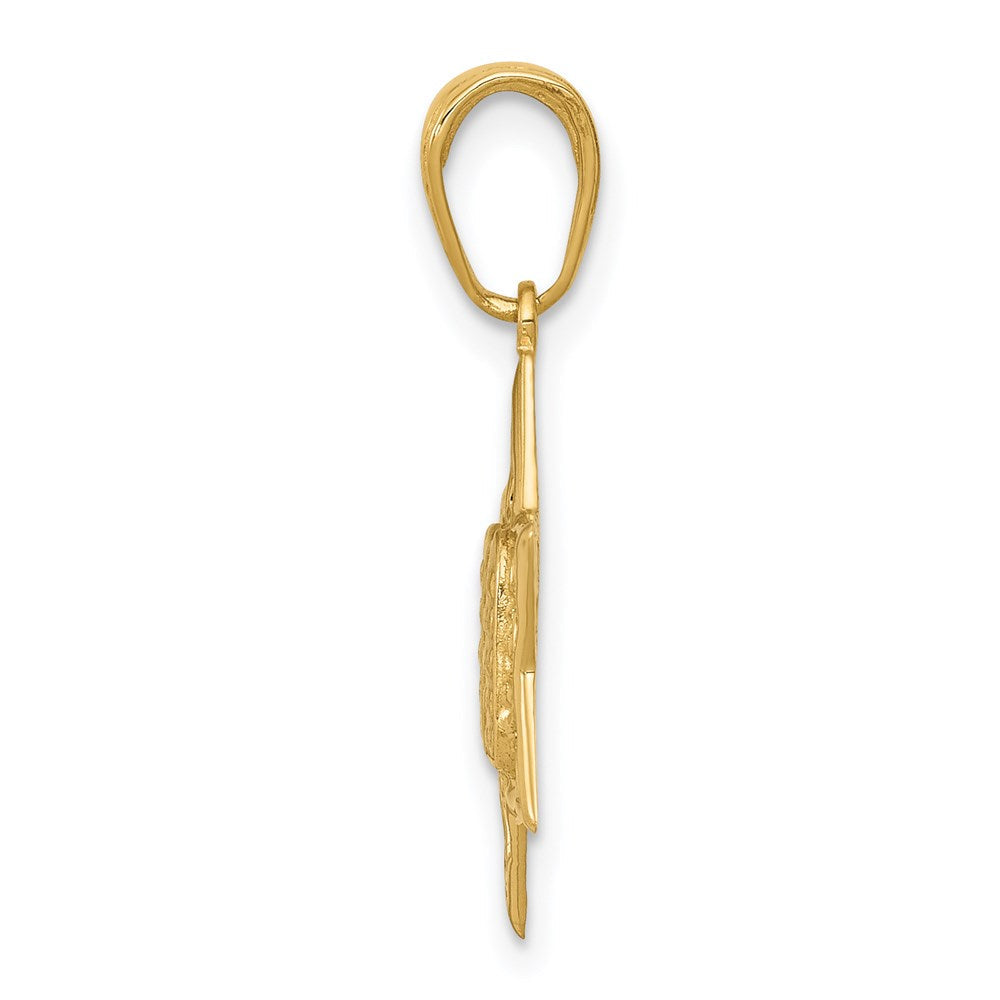 14K Gelbgold Stern Of David mit Tablets in Mittig Anhänger
